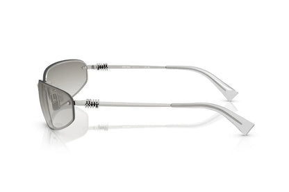 Miu Miu MU A50S 1BC8H1 Oval Sunglasses Silver / Clear Silver Gradient Lens