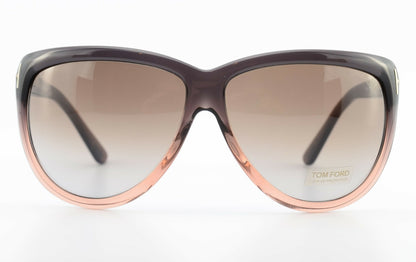 Tom Ford Olympia Sunglasses TF128 20F 62mm Dark Grey-Pink / Brown Gradient Lens