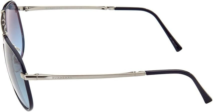 Burberry BE3091J 1166S2 Folding Aviator Sunglasses 58mm Silver Blue / Blue Lens