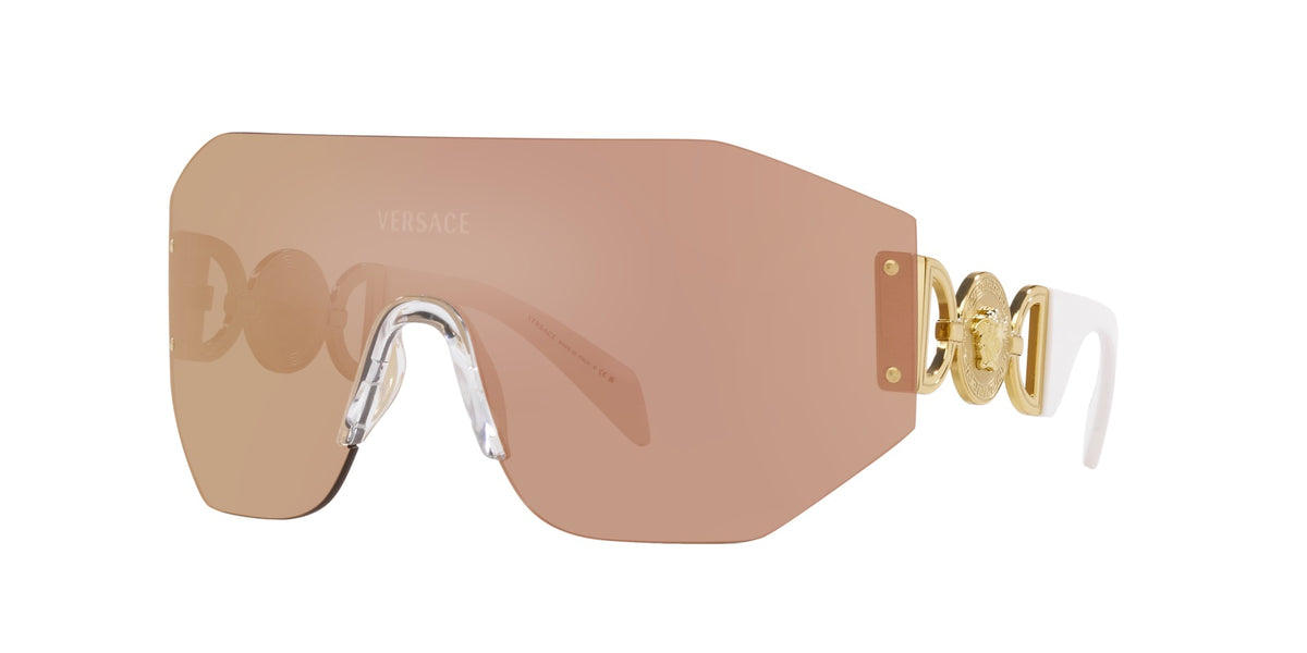 Versace Sunglasses VE2258 10027J 45mm White / Dark Brown Mirror Rose Lens