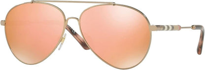 Burberry Sunglasses BE3092Q 12437J 57mm Gold / Rose Gold Mirror Lens