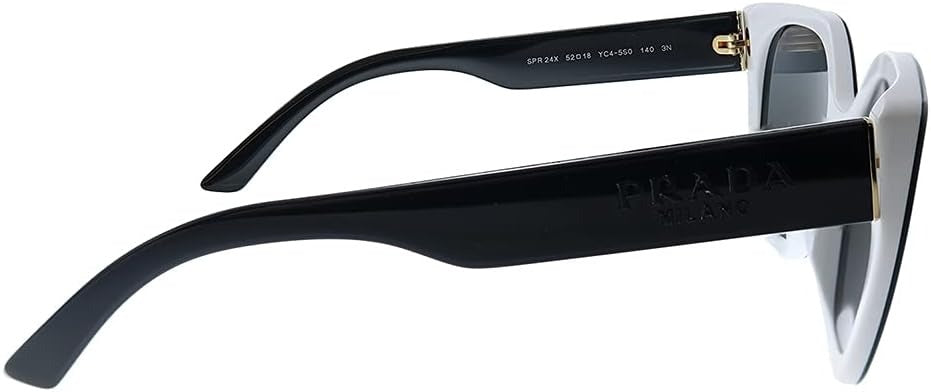 Prada Sunglasses PR24XS YC45S0 52mm Black Ivory / Grey Gradient Lens