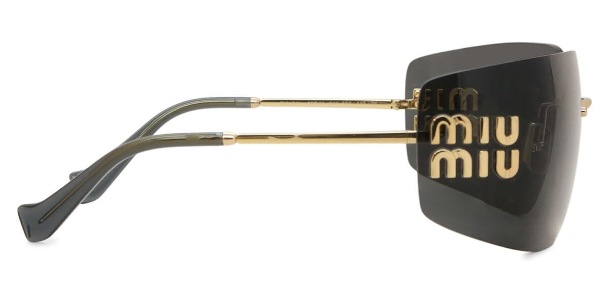 Miu Miu MU54YS 5AK5S0 Sunglasses 80mm Gold / Dark Grey Lens
