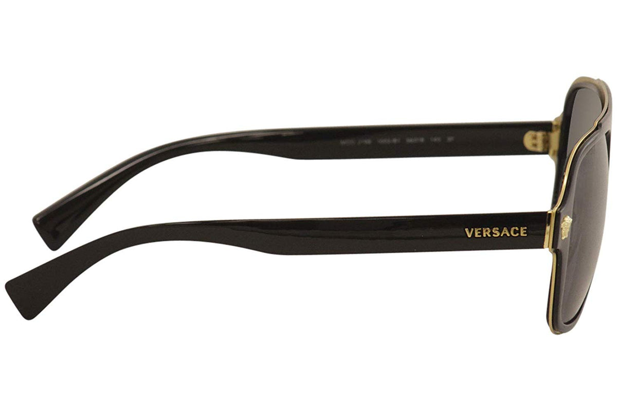 Versace Medusa Charm Sunglasses VE2199 100281 Black / Polarized Grey Lens