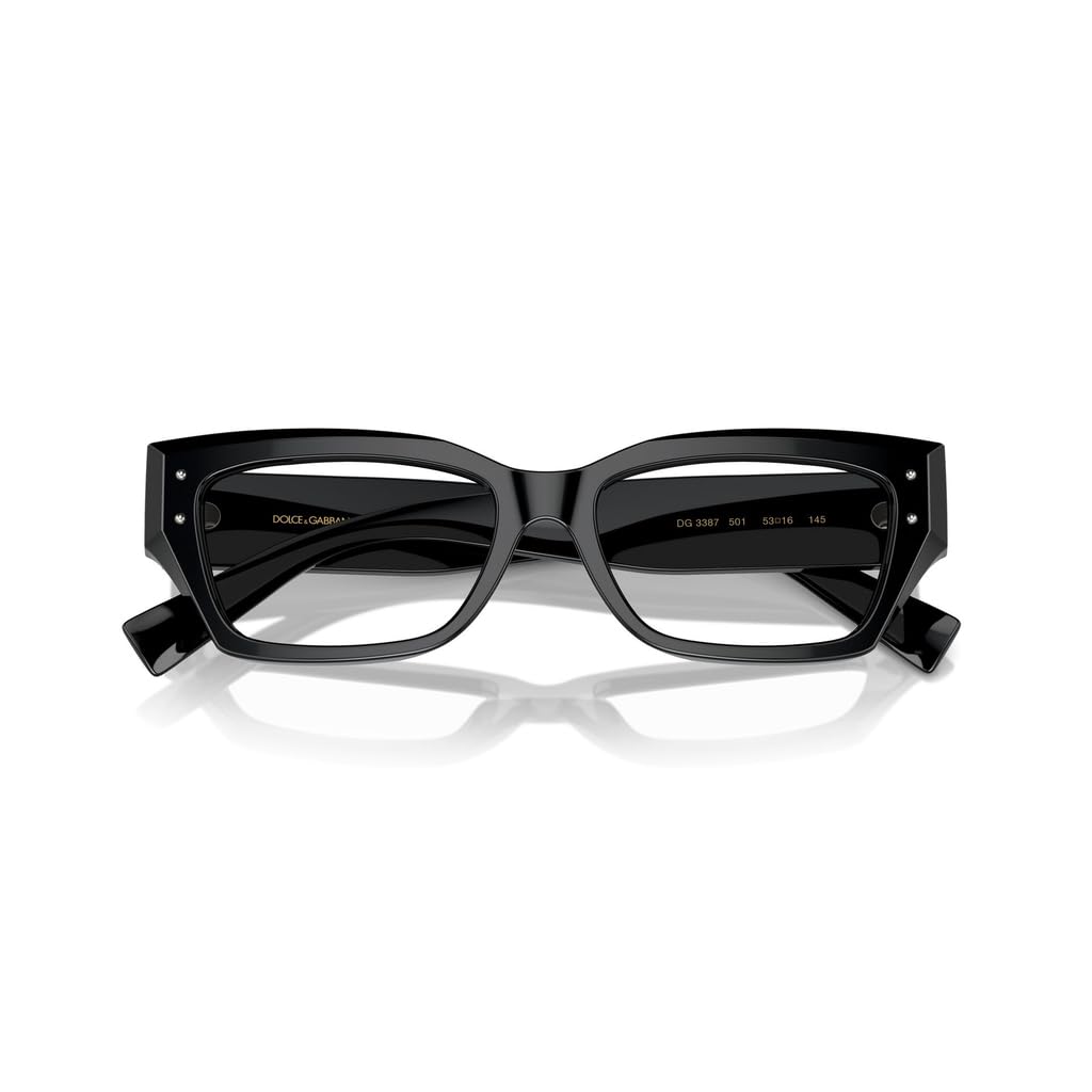 Dolce & Gabbana DG3387 501 Eyeglasses 53mm Black / Clear Demo Lens