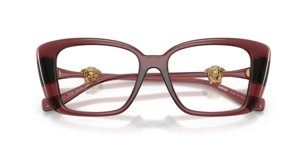 Versace VE3385U 5539 Eyeglasses 53mm Transparent Red / Clear Demo Lens
