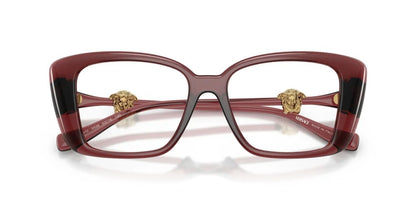 Versace VE3385U 5539 Eyeglasses 53mm Transparent Red / Clear Demo Lens