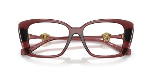 Versace VE3385U 5539 Eyeglasses 53mm Transparent Red / Clear Demo Lens