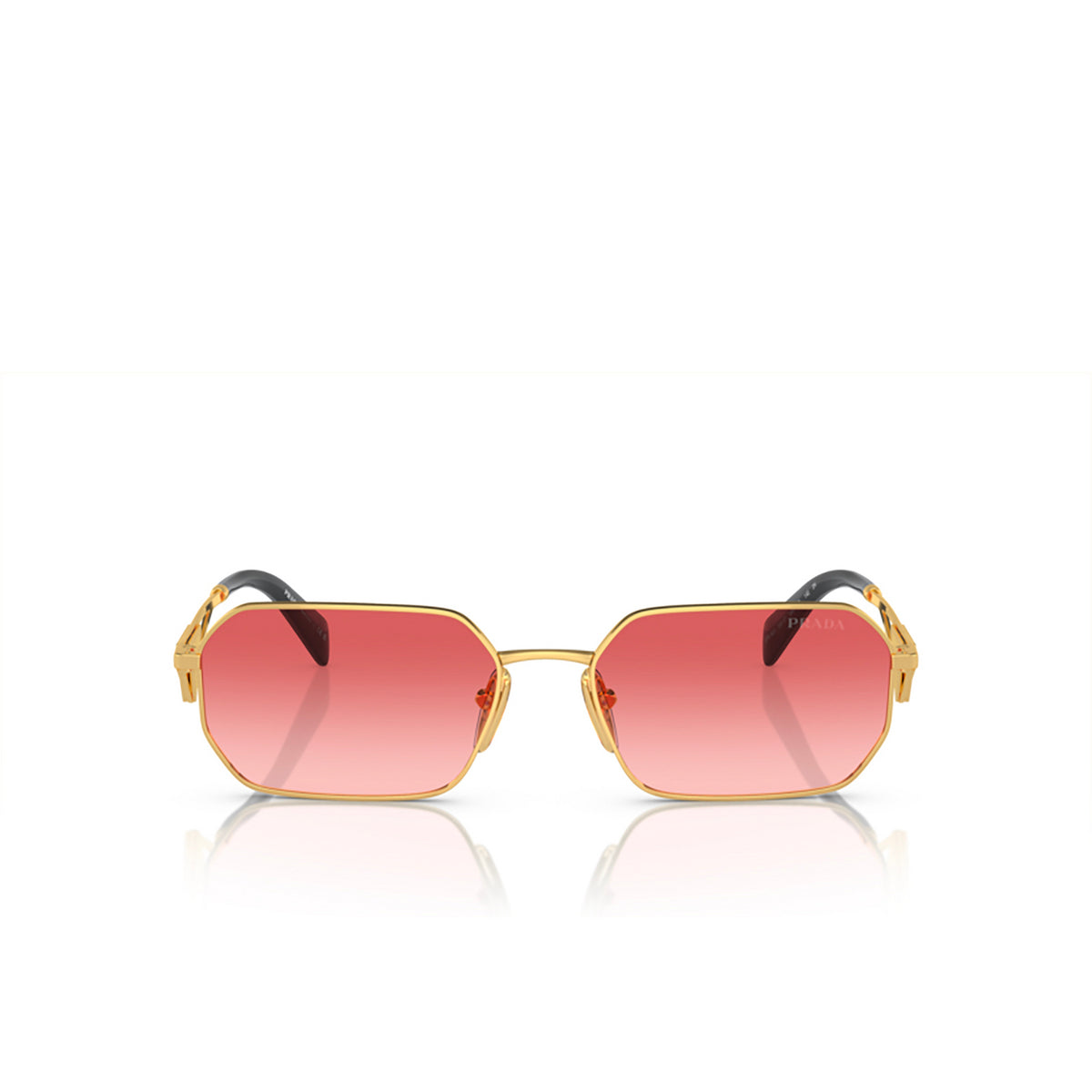 Prada Sunglasses PRA51S 5AK40C 58mm Gold / Pink Gradient Red Lens