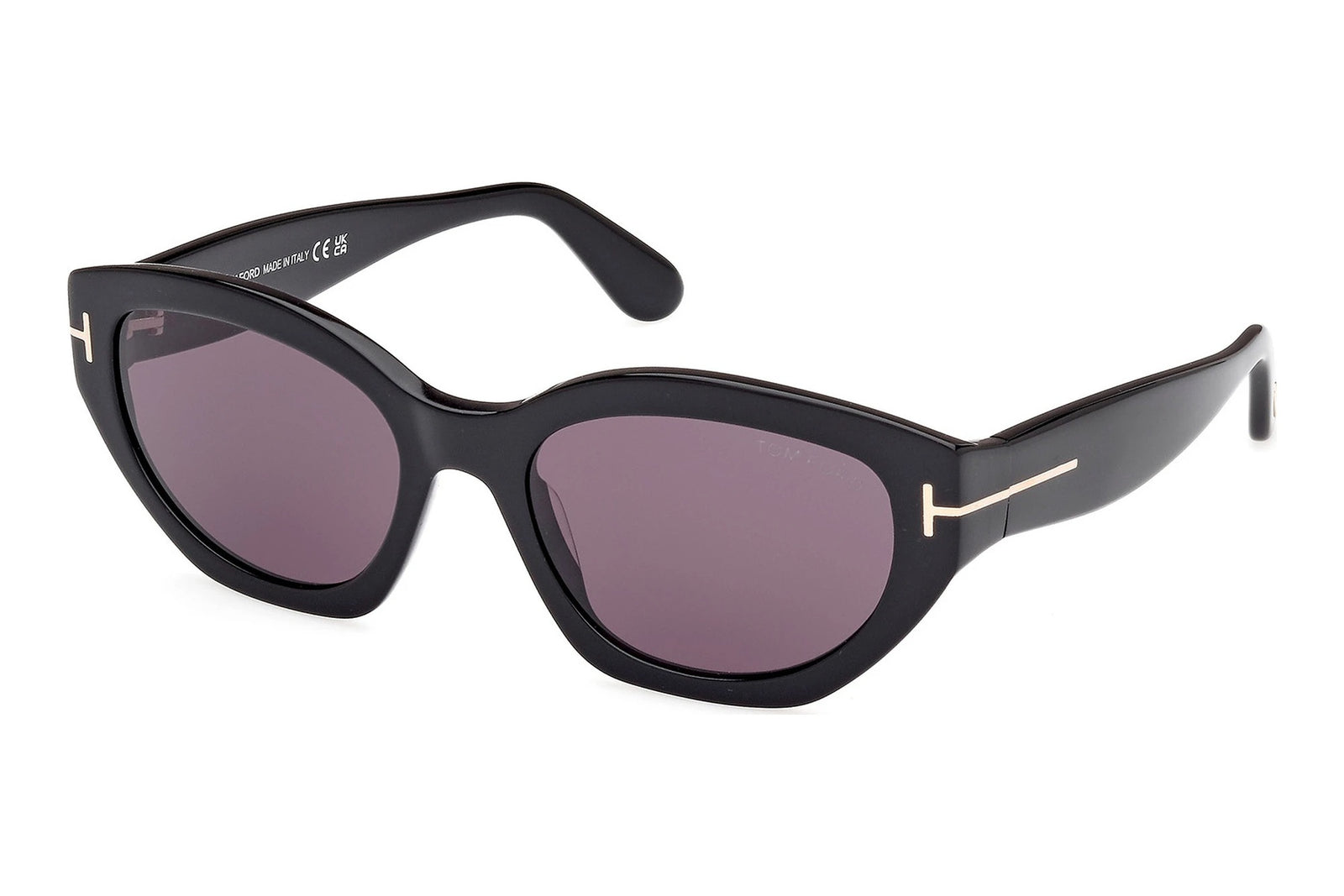 Tom Ford Penny FT1086 01A Cat-Eye Sunglasses 55mm Shiny Black / Smoke Lens