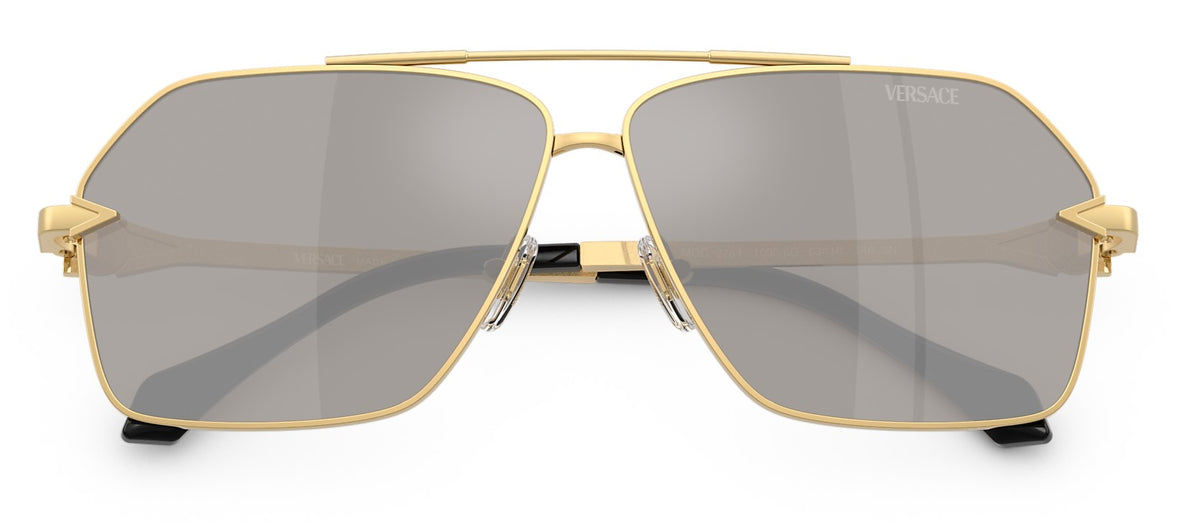 Versace Sunglasses VE2284 10026G 63mm Gold / Light Grey Mirror Silver Lens