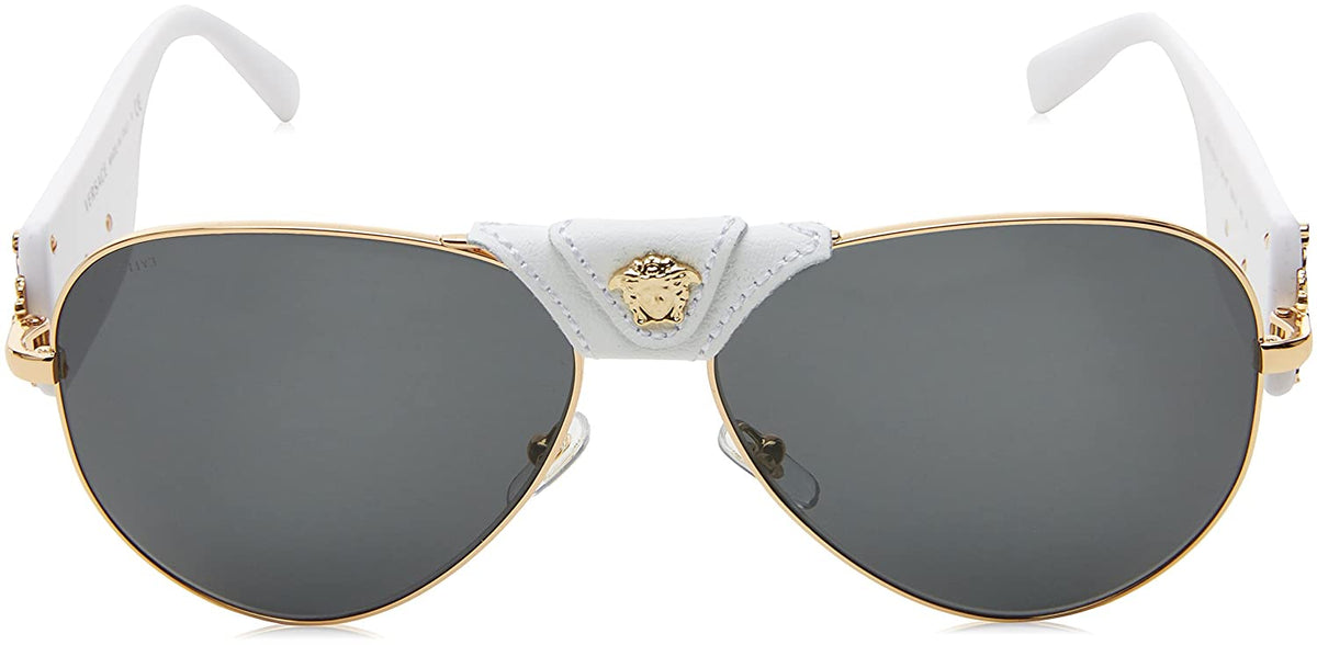 VERSACE Sunglasses VE 2150Q 1341/87 Gold-White / Grey Lens