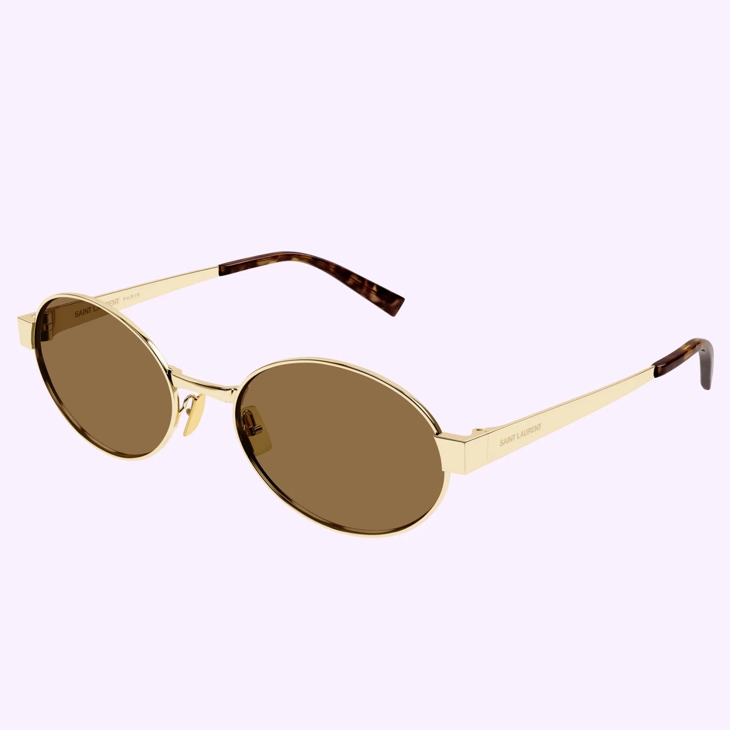 Saint Laurent SL 692 004 Round Sunglasses 55mm Gold / Brown Lens