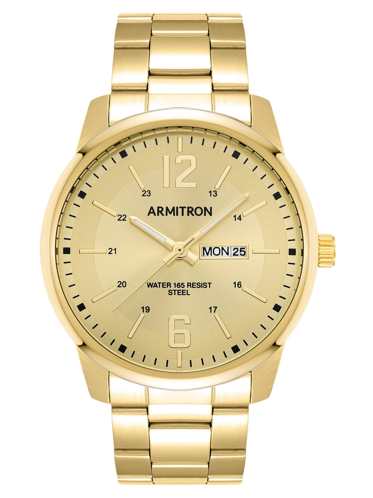 Armitron 20/5496GP Men's Watch Gold Dial Steel Bracelet