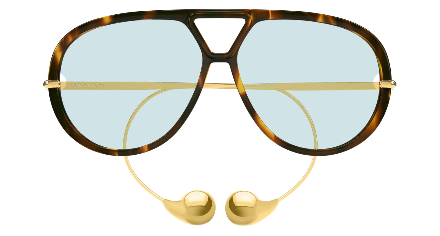 Bottega Veneta BV1273S 007 63mm Sunglasses Tortoise / Green Solid Lens - image 2