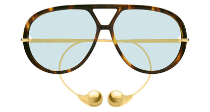 Bottega Veneta BV1273S 007 63mm Sunglasses Tortoise / Green Solid Lens - image 2