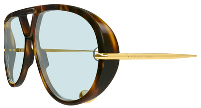 Bottega Veneta BV1273S 007 63mm Sunglasses Tortoise / Green Solid Lens - image 3