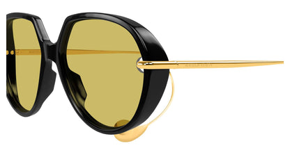 Bottega Veneta BV1436S 001 60mm Sunglasses Black / Yellow Solid Lens - image 3