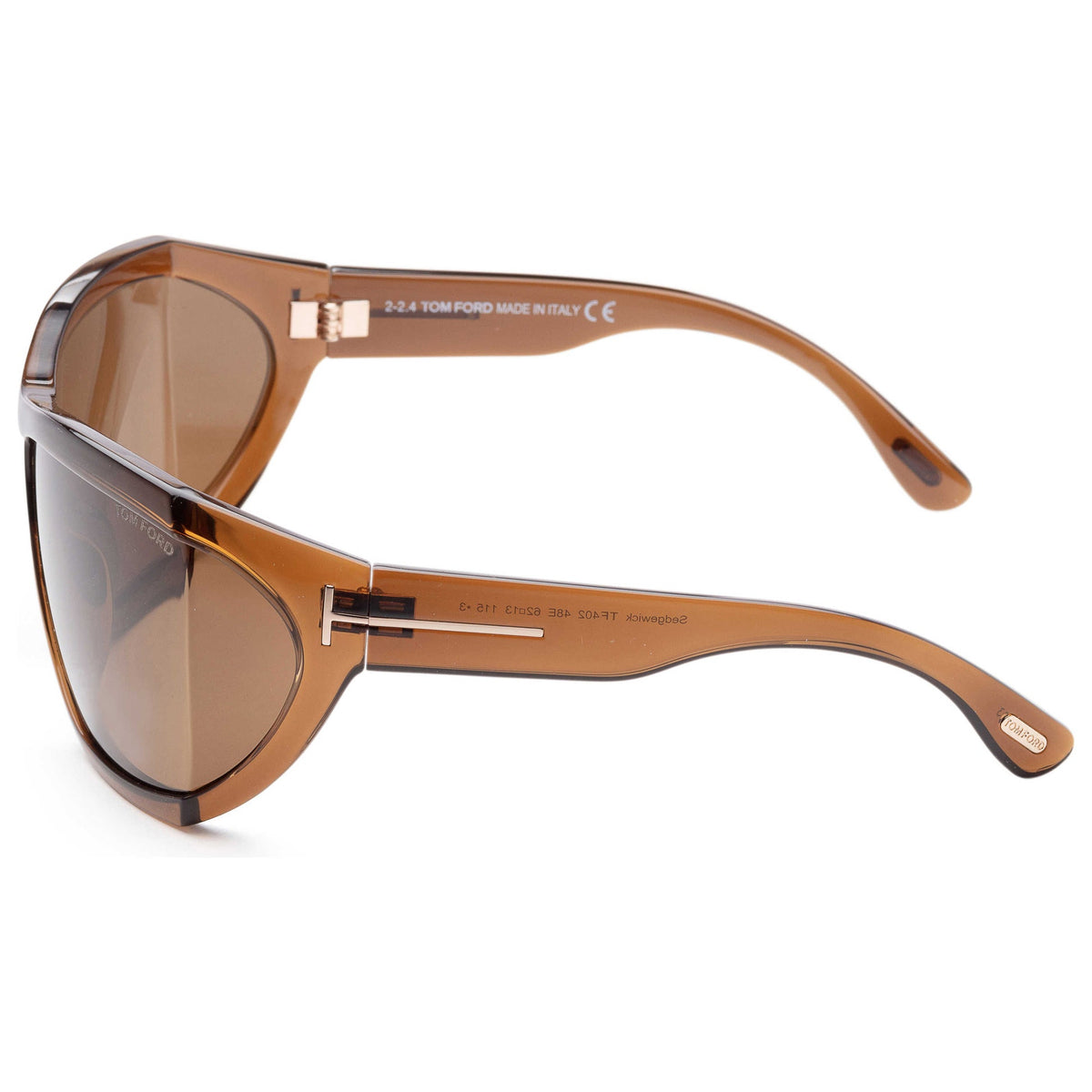 Tom Ford TF0402-01A 48E 57mm Sunglasses Transparent Brown / Brown Solid Lens - image 2
