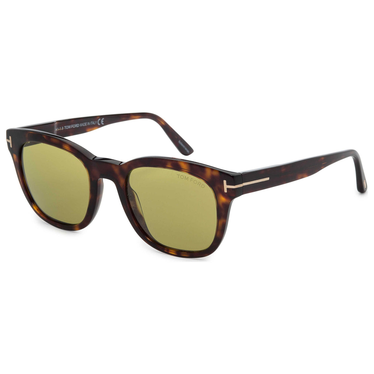 Tom Ford TF676-EUGENIO 52N-TFL 52mm Sunglasses Dark Havana / Green Solid Lens