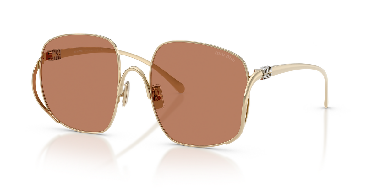 Miu Miu MUA57S ZVN90Q 57mm Sunglasses Pale Gold / Brown Solid Lens