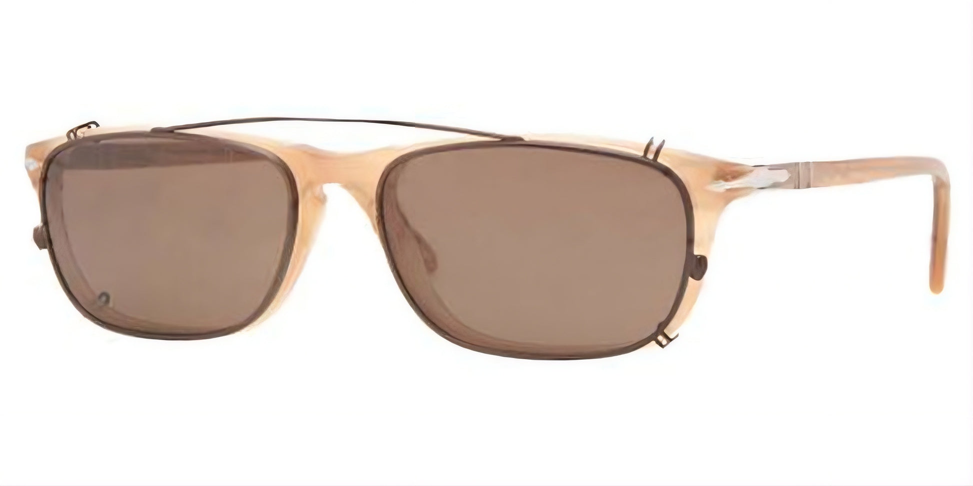 Persol PO3031 480 Sunglasses 51mm Light Brown / Clear-Brown Clip On Lens