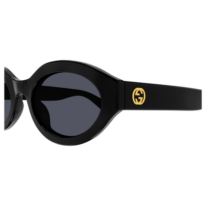 Gucci GG1579S 001 53mm Sunglasses Black / Dark Grey Solid Lens - image 3