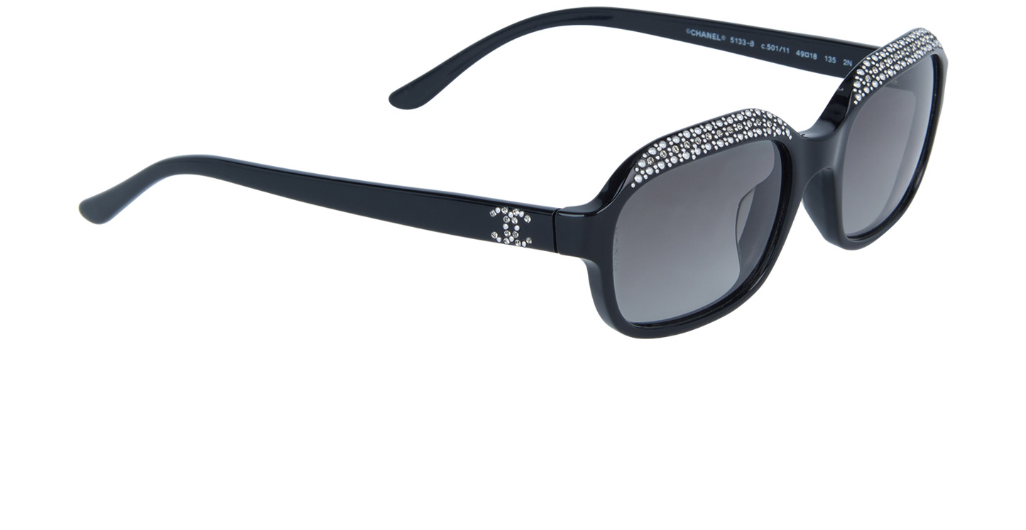 Vintage Chanel Sunglasses CH5133B 501111 49mm Black W Crystals/Grey Gradient Lens - image 3