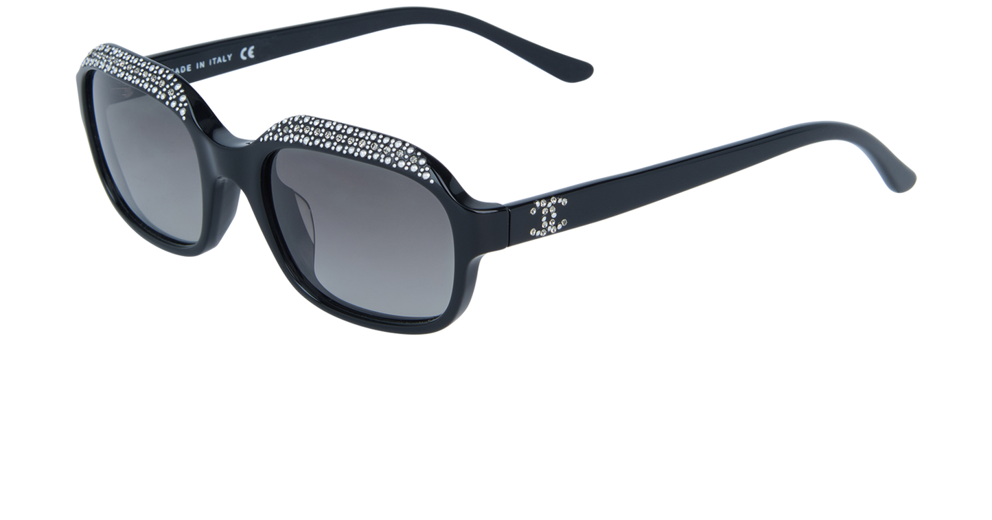Vintage Chanel Sunglasses CH5133B 501111 49mm Black W Crystals/Grey Gradient Lens