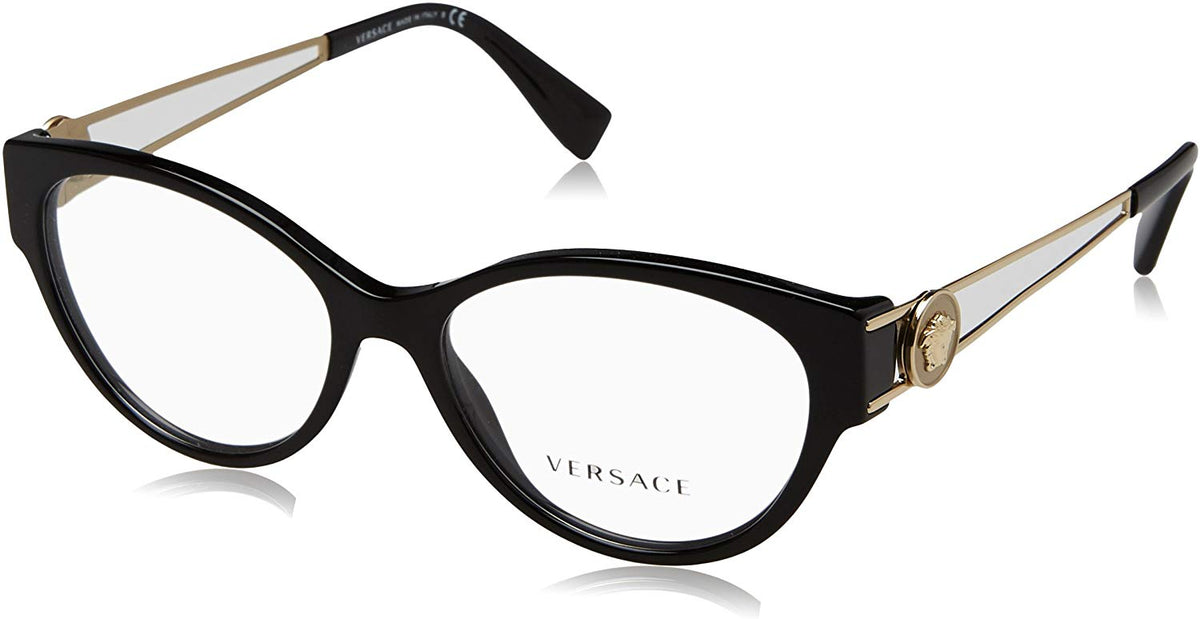 Versace Eyeglasses VE3254 GB1 54mm Black / Demo Lens [54-16-140]