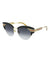 Gucci Sunglasses GG0283S 001 53mm Black Gold / Grey Gradient Lens