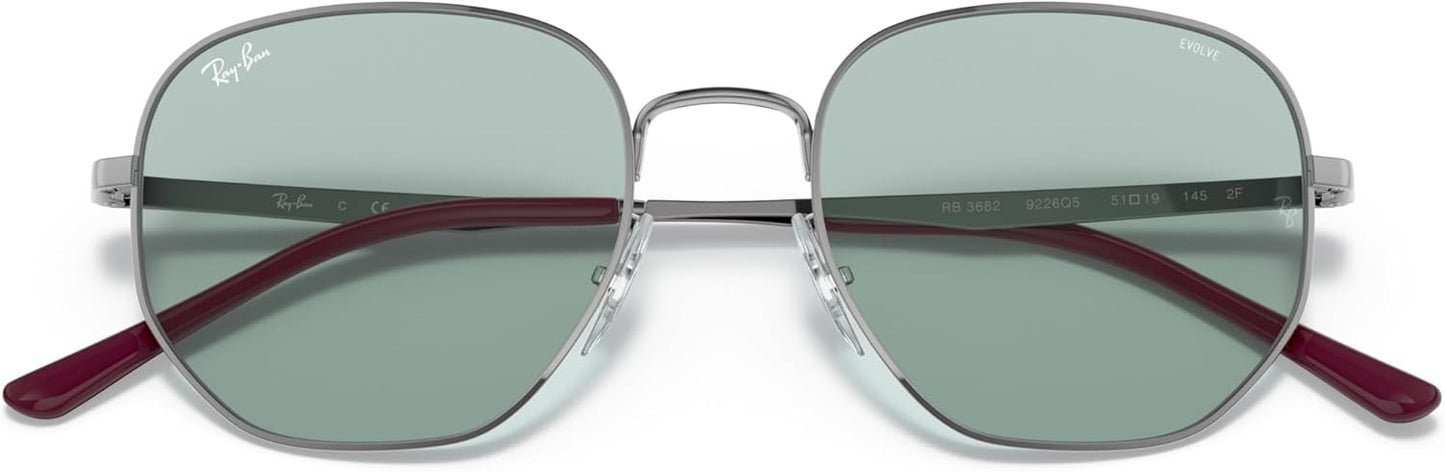 Ray-Ban RB3682 9926Q5 Sunglasses 51mm Gunmetal / Light Blue Photochromic Lens