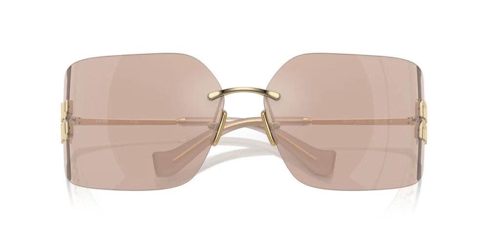 Miu Miu MU54YS ZVN20F Sunglasses Pale Gold / Pink Mirror Lens