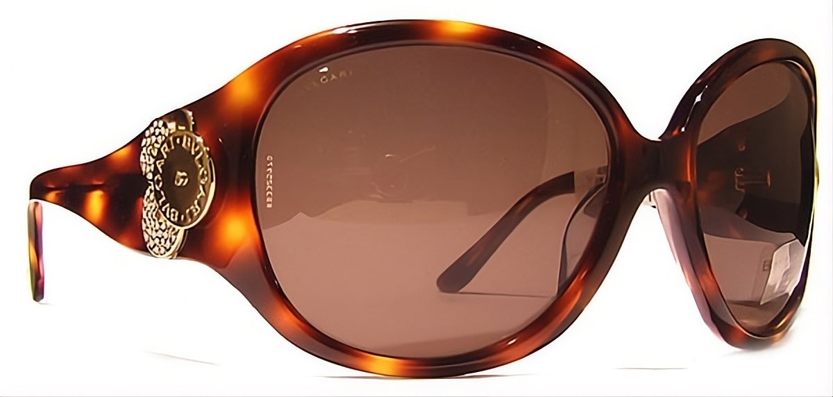 Bvlgari BV8023B 502/73 Sunglasses 63mm Havana / Brown Lens VINTAGE