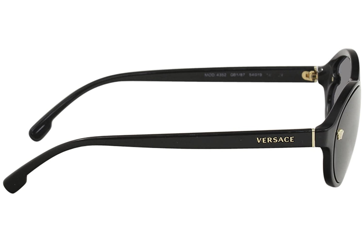 Versace VE4352 GB1/87 Sunglasses 54mm Black-Gold / Grey Lens
