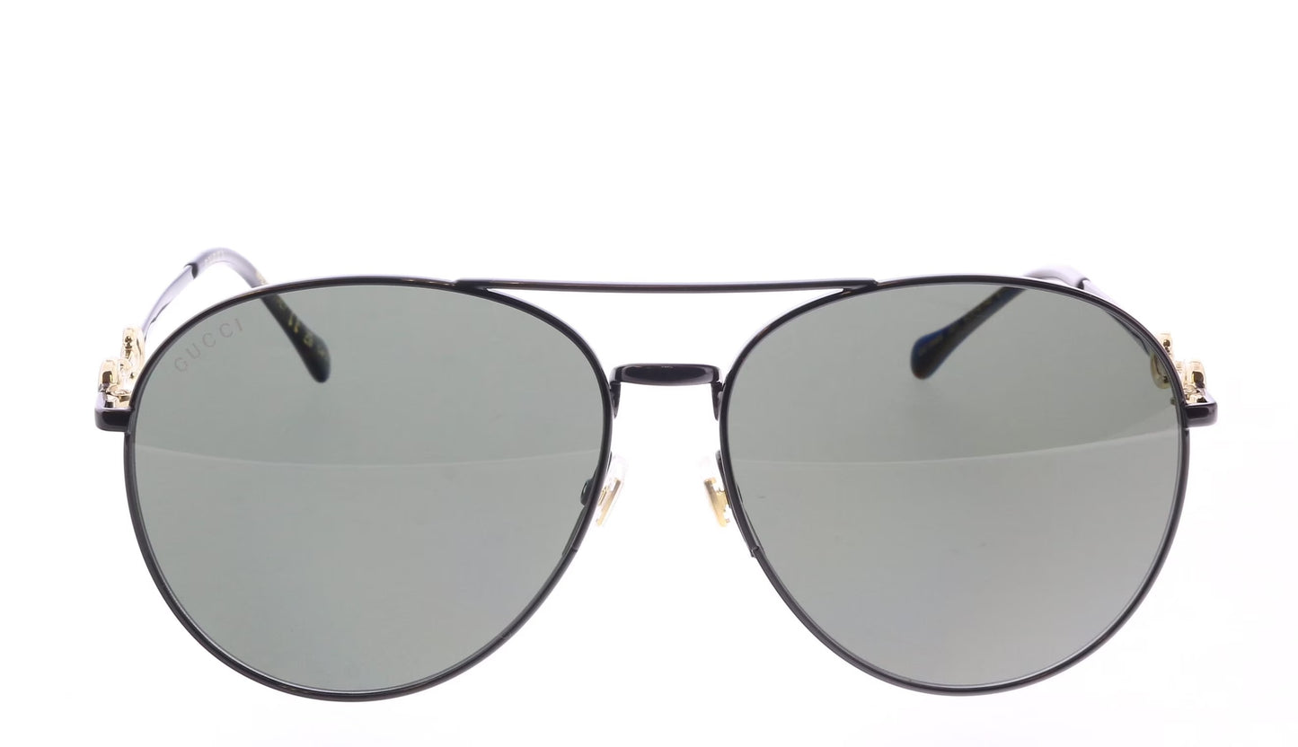 Gucci GG1698S 001 Pilot Sunglasses 60mm Black / Grey Lens