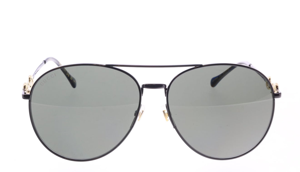 Gucci GG1698S 001 Pilot Sunglasses 60mm Black / Grey Lens