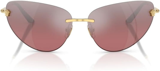 Versace Sunglasses VE2281 10027E 64mm Gold / Pink Mirror Silver Gradient Lens