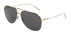 Dolce & Gabbana Sunglasses DG2166 130587 61mm Matte Black Pale Gold / Dark Grey