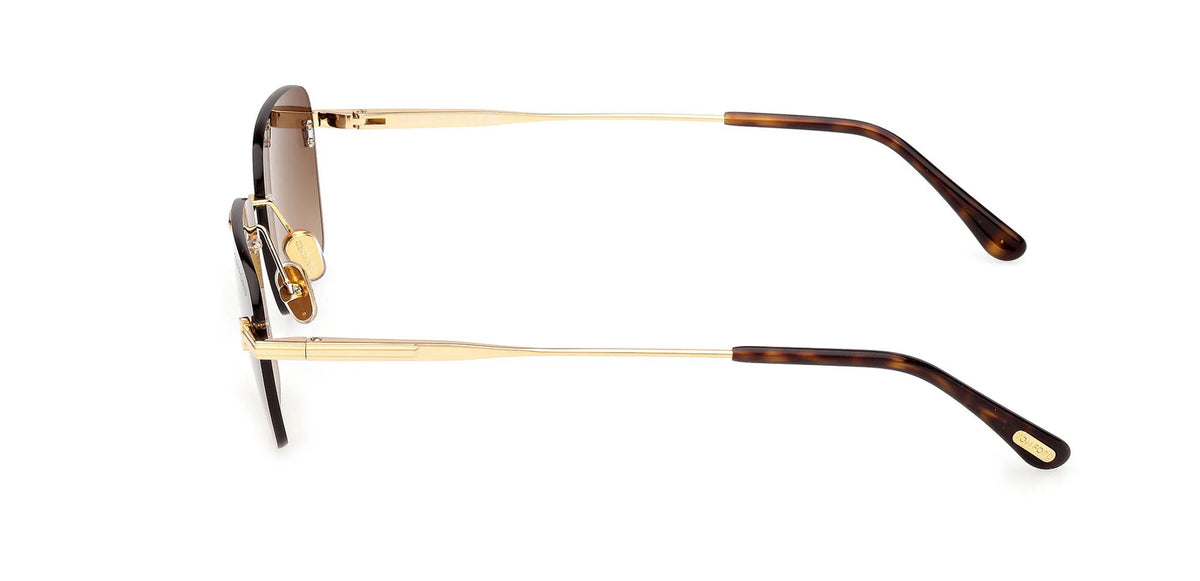 Tom Ford Jake-02 Sunglasses FT1354 30F 54mm Gold / Dark Brown Gradient Lens