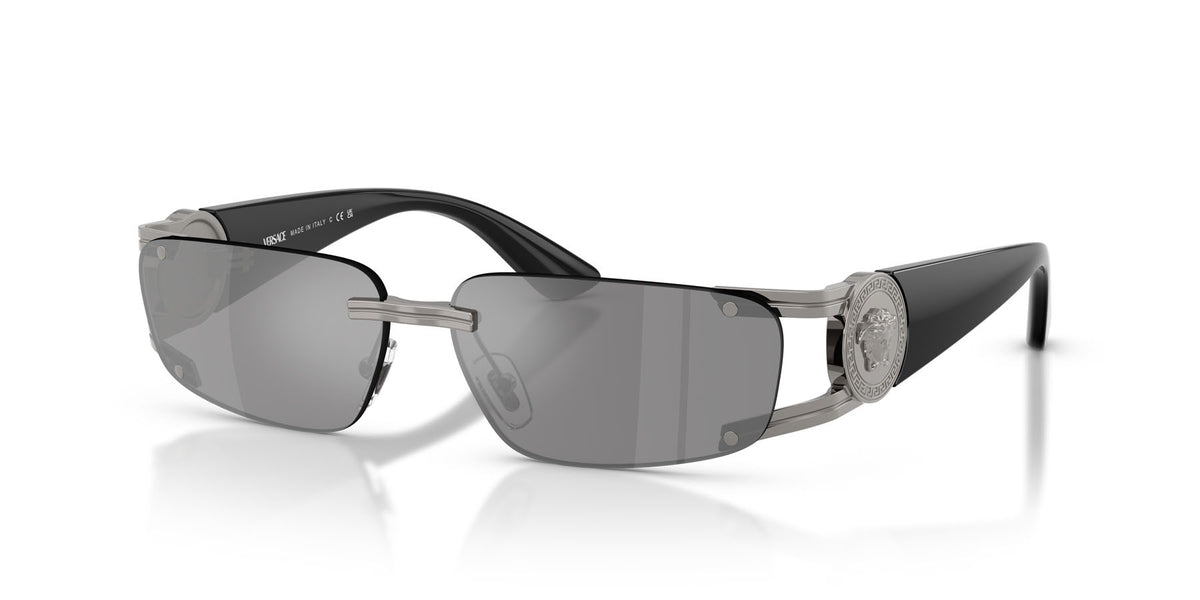Versace VE2291 10006G Sunglasses 59mm Gunmetal / Dark Grey Mirror Silver Lens