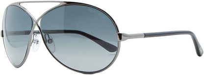 Tom Ford Georgette TF154 12B Sunglasses 64mm Dark Ruthenium / Grey Gradient Lens