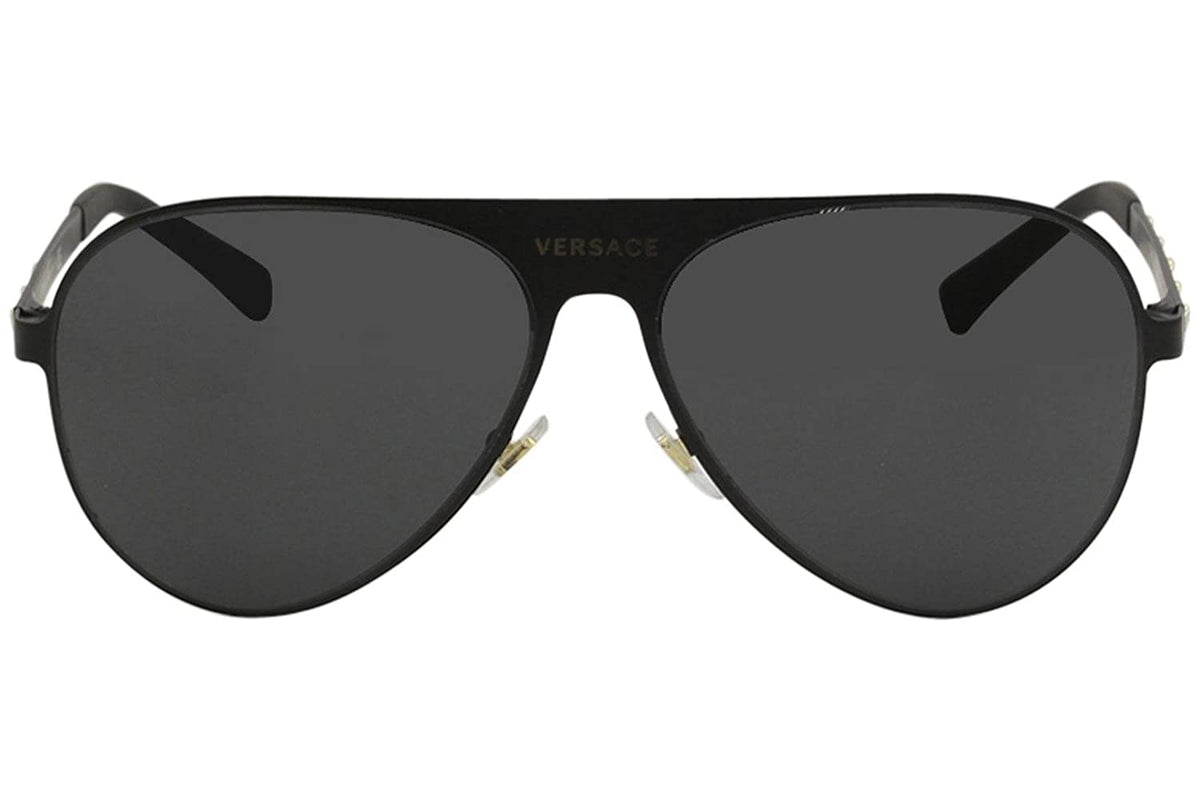 VERSACE Pilot Sunglasses VE2189 1425/87 59mm Matte Black / Grey Lens