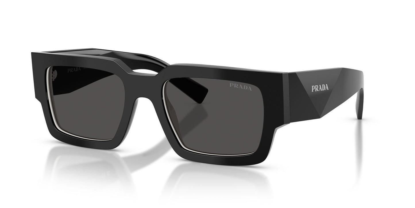 Prada PR B17S 16K08Z Sunglasses 54mm Black Talc / Dark Grey Solid Lens