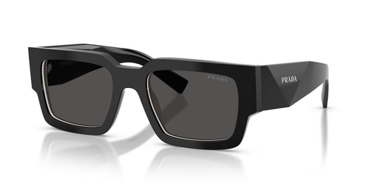Prada PR B17S 16K08Z Sunglasses 54mm Black Talc / Dark Grey Solid Lens