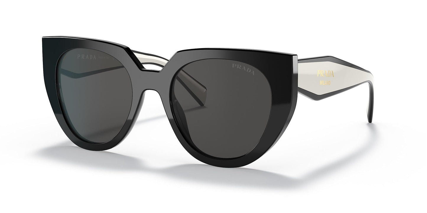Prada PR14WS 09Q5S0 Sunglasses 53mm Black Talc / Dark Grey Lens