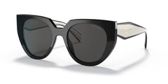 Prada PR14WS 09Q5S0 Sunglasses 53mm Black Talc / Dark Grey Lens
