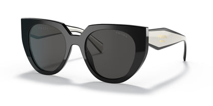 Prada PR14WS 09Q5S0 Sunglasses 53mm Black Talc / Dark Grey Lens