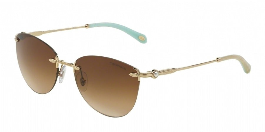 Tiffany &amp; Co Sunglasses TF3042H 60873B 55mm Pale Gold / Brown Gradient Lens