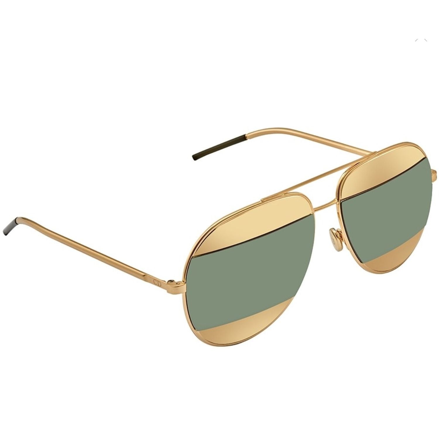 Dior Sunglasses DIORSPLIT1 00085 59mm Gold / Gold Mirror Green Lens